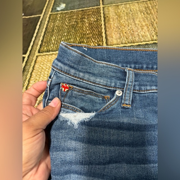 Women's Blue Distressed Jeans - Picture 5 of 8